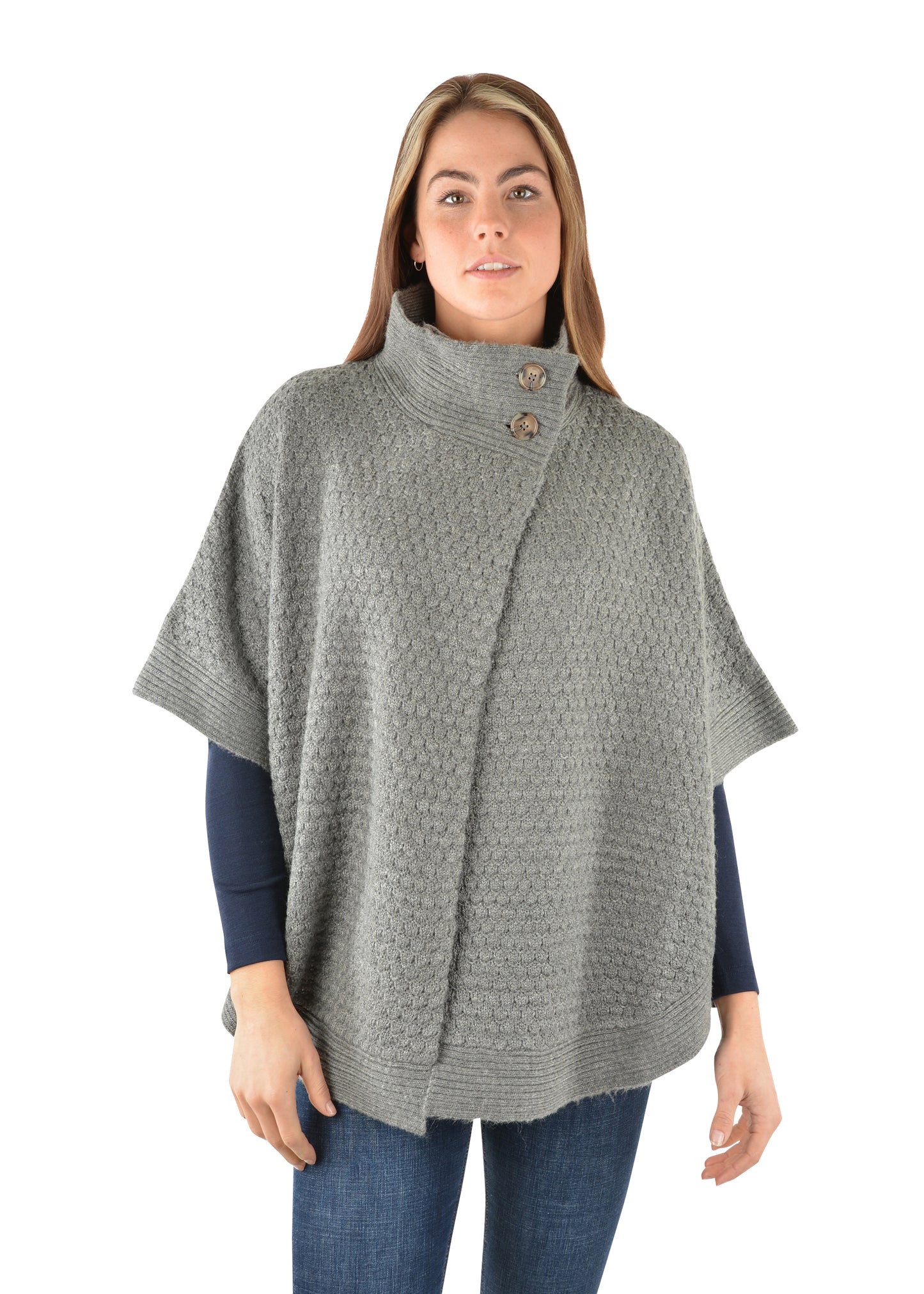 WMNS JEAN KNIT PONCHO