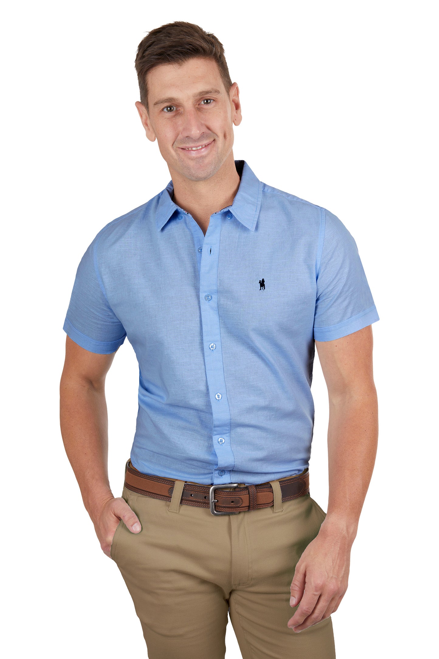MENS LINEN TAILORED SS SHIRT