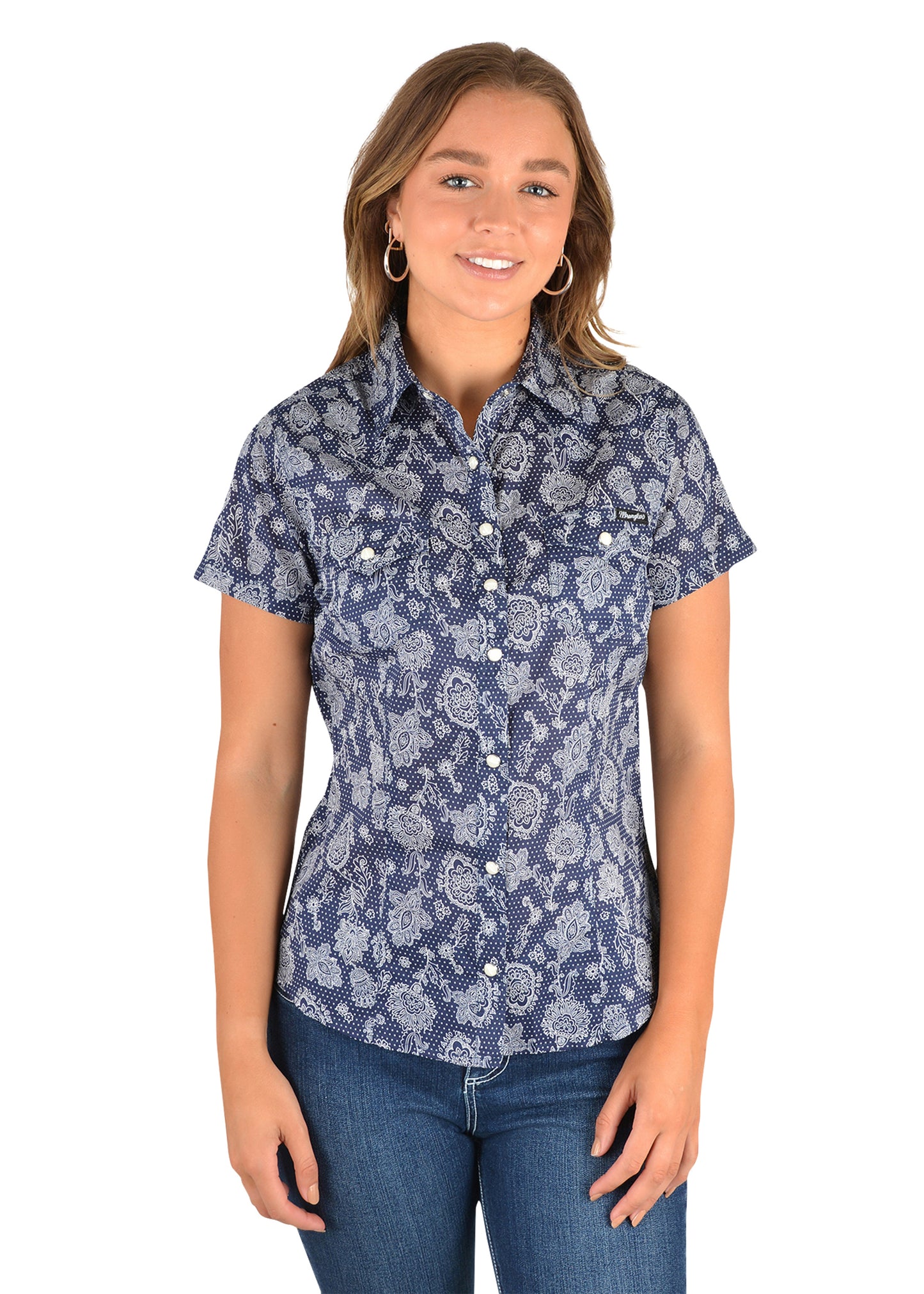ALIZA PRINT WESTERN S/S SHIRT