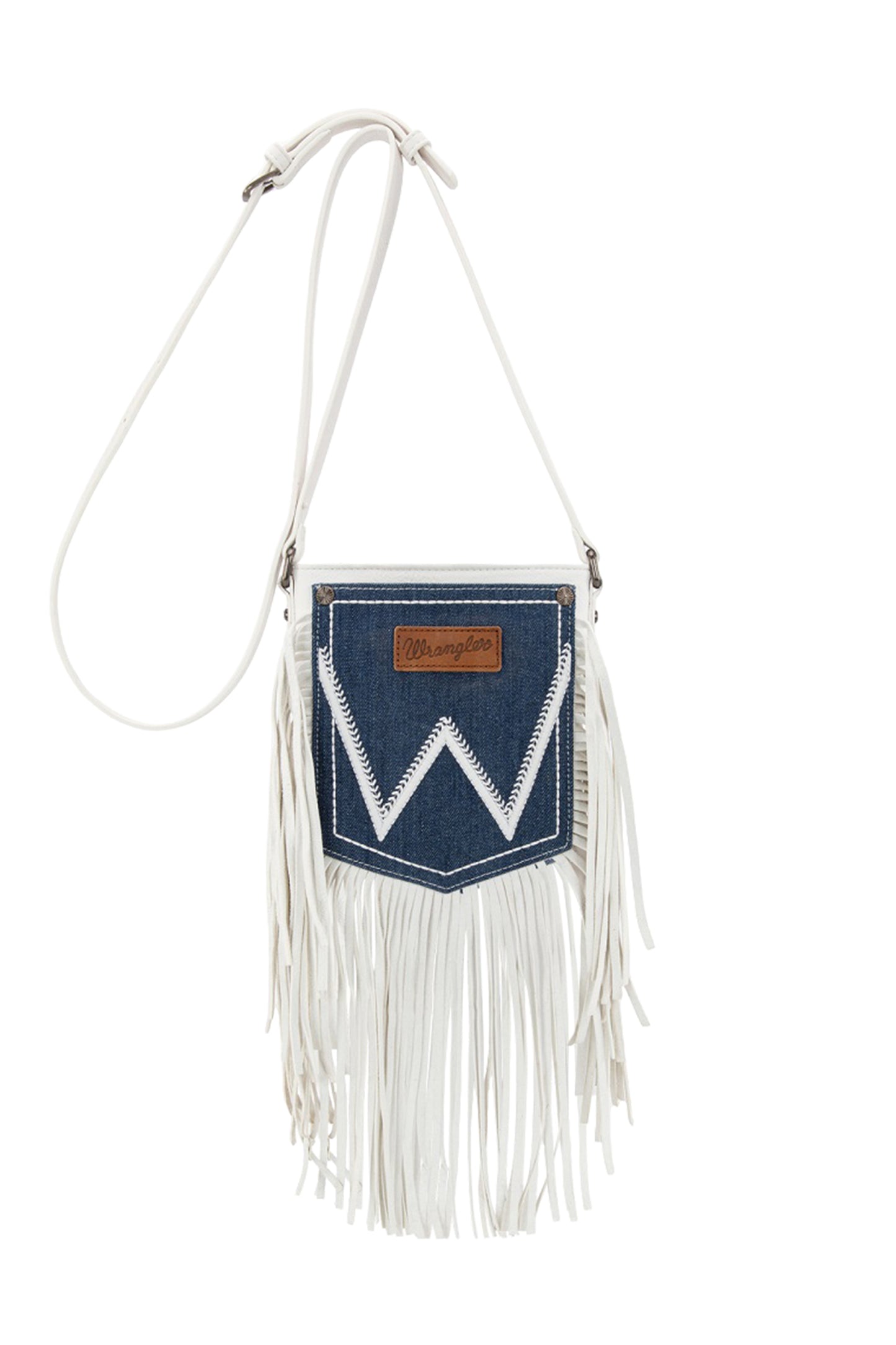 DENIM POCKET FRINGE BAG