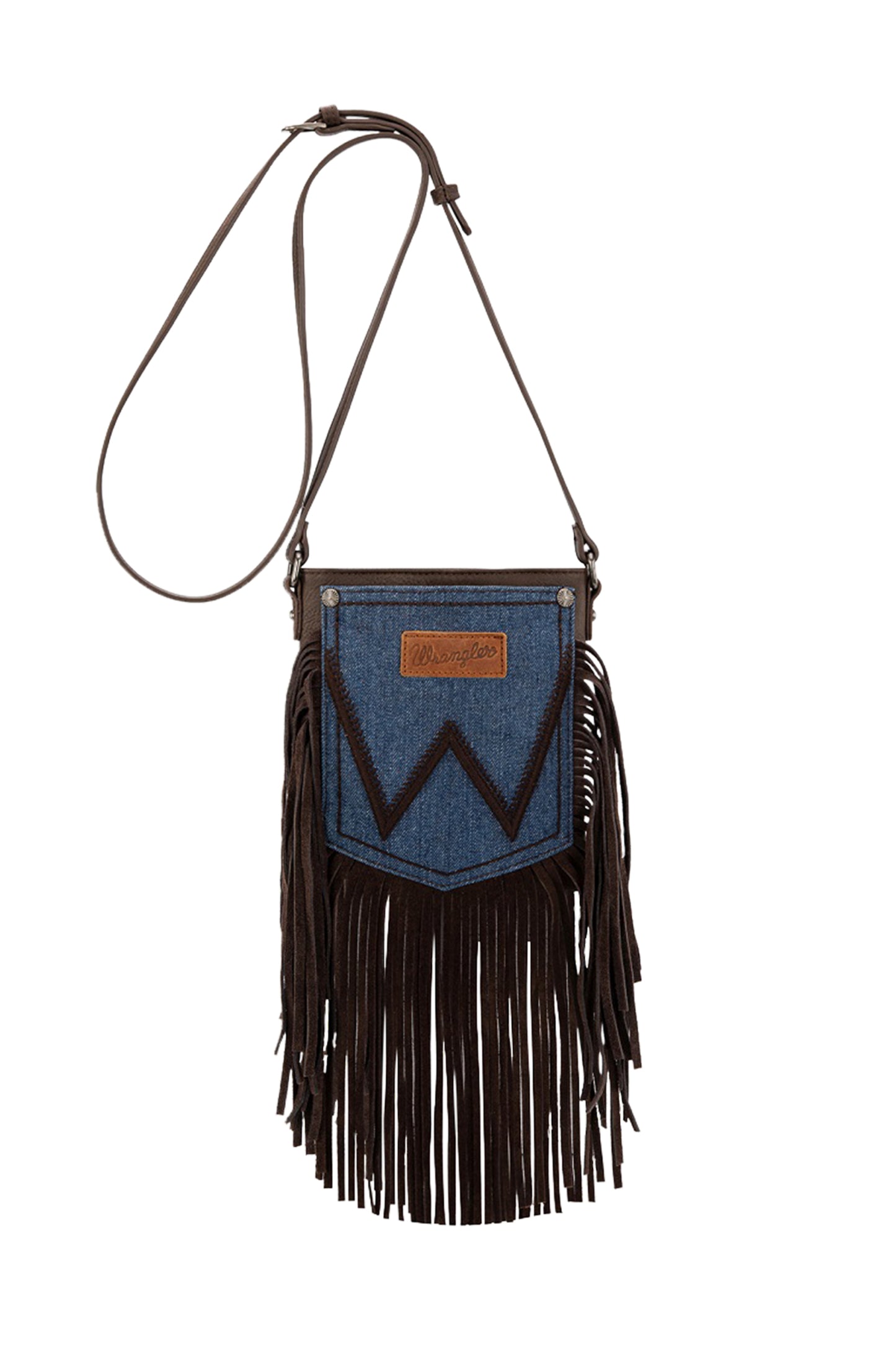 DENIM POCKET FRINGE BAG