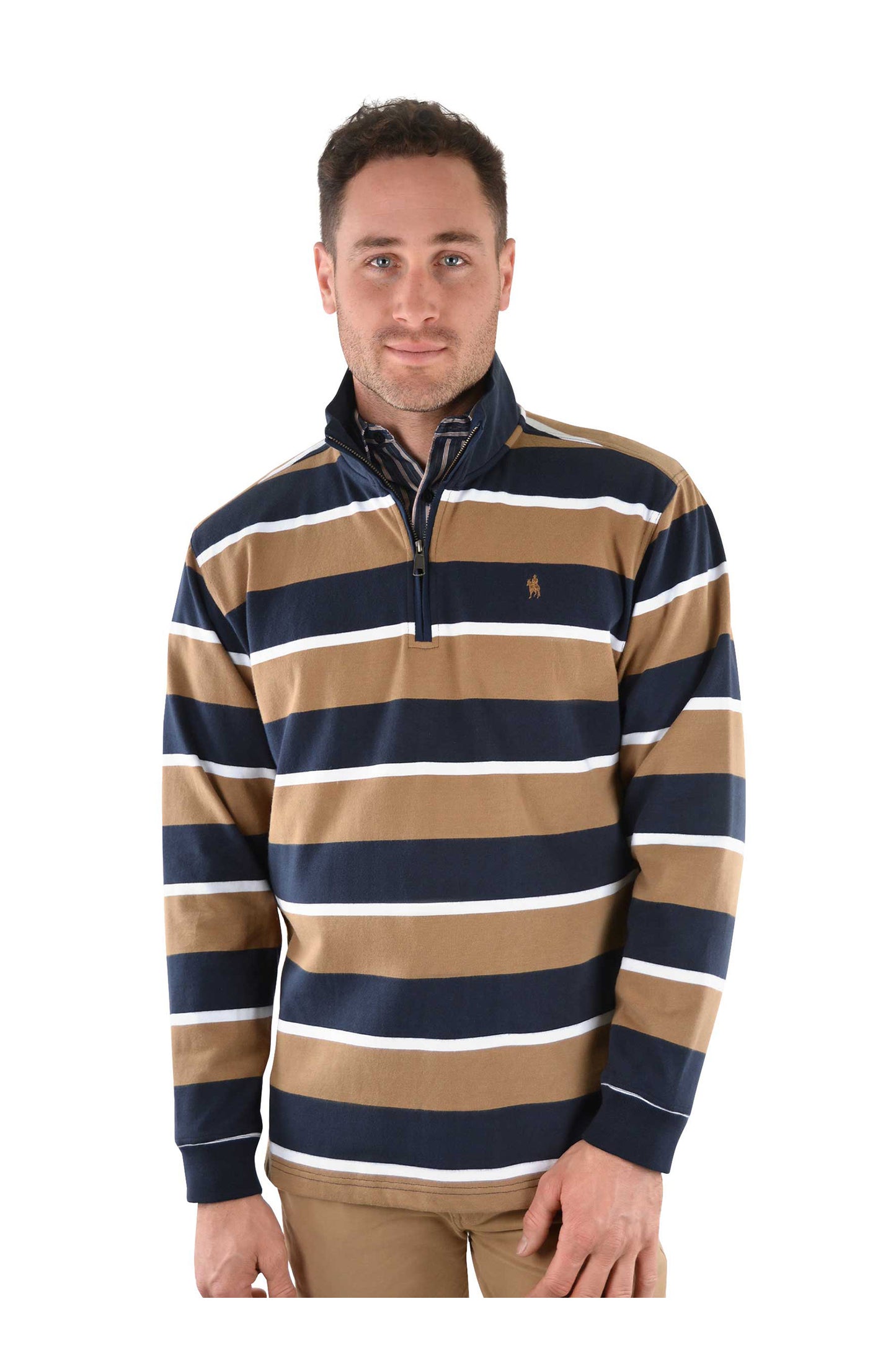 SUTHERLAND STRIPE QTR ZP RUGBY