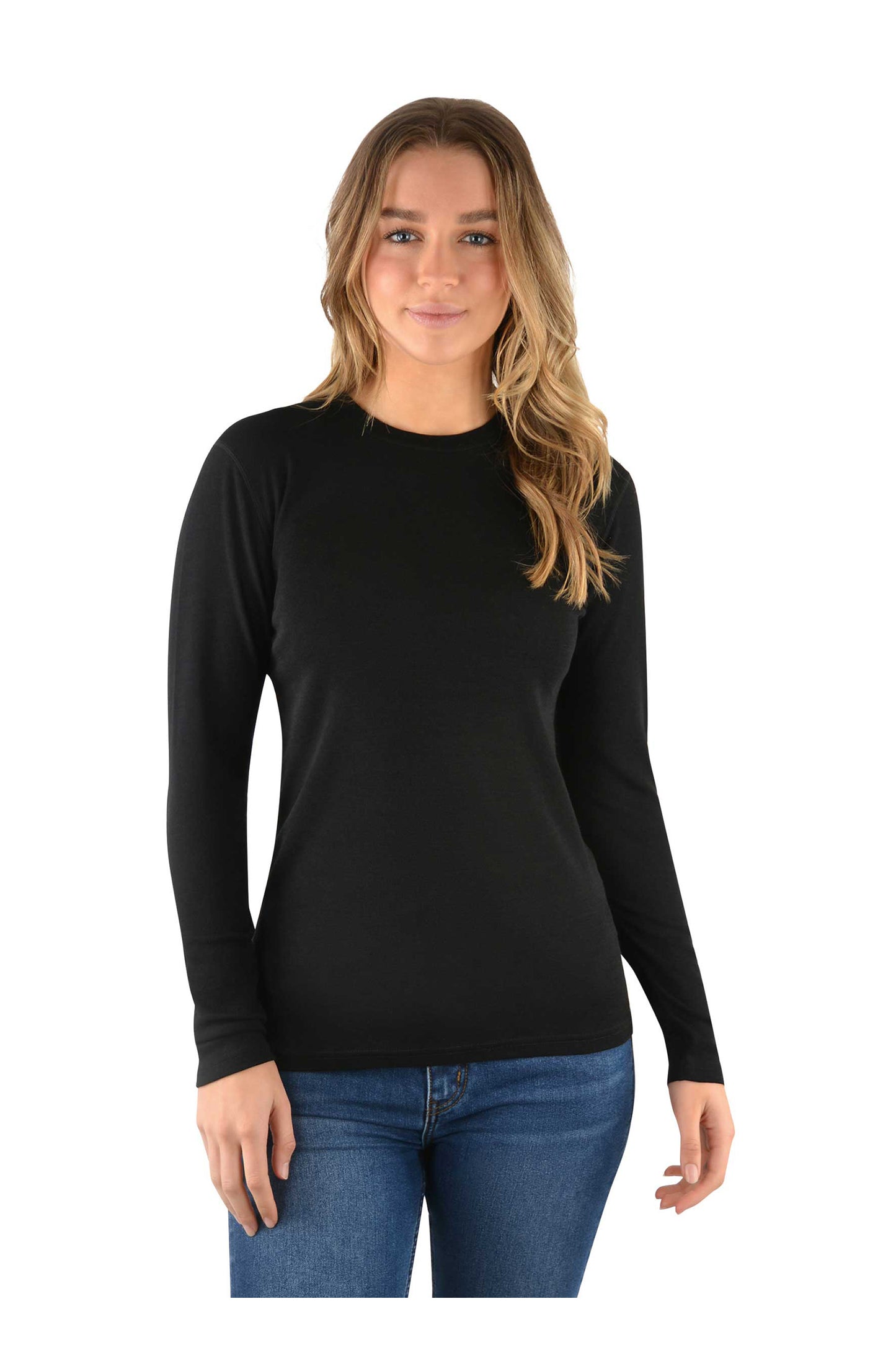 MERINO BLEND CREWNECK RIB KNIT