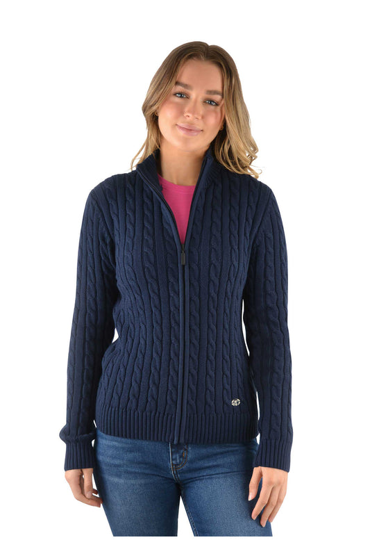 ZIP THRU CABLE CARDIGAN