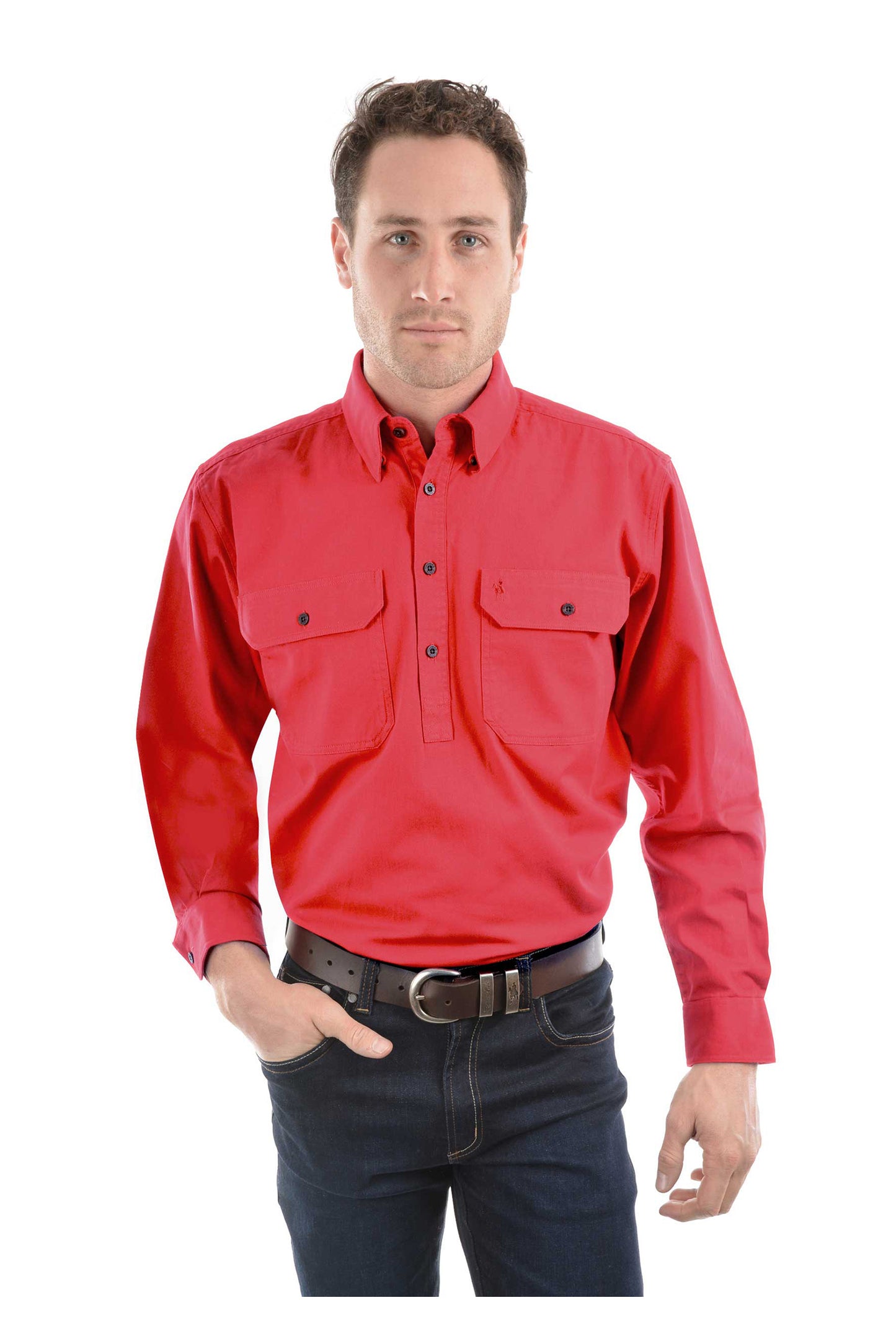 HEAVY DRILL H/PLKT LS SHIRT