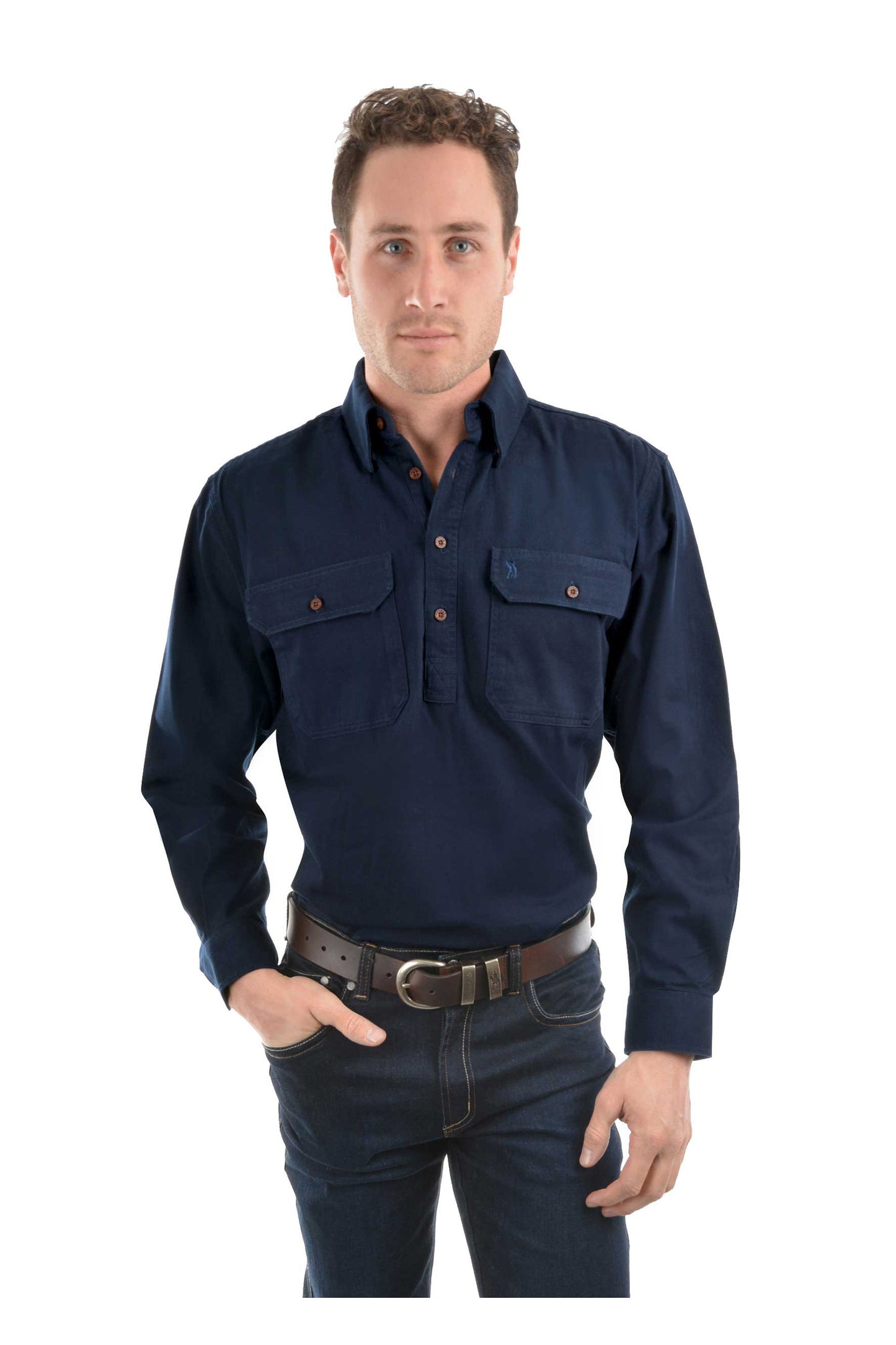 HEAVY DRILL H/PLKT LS SHIRT
