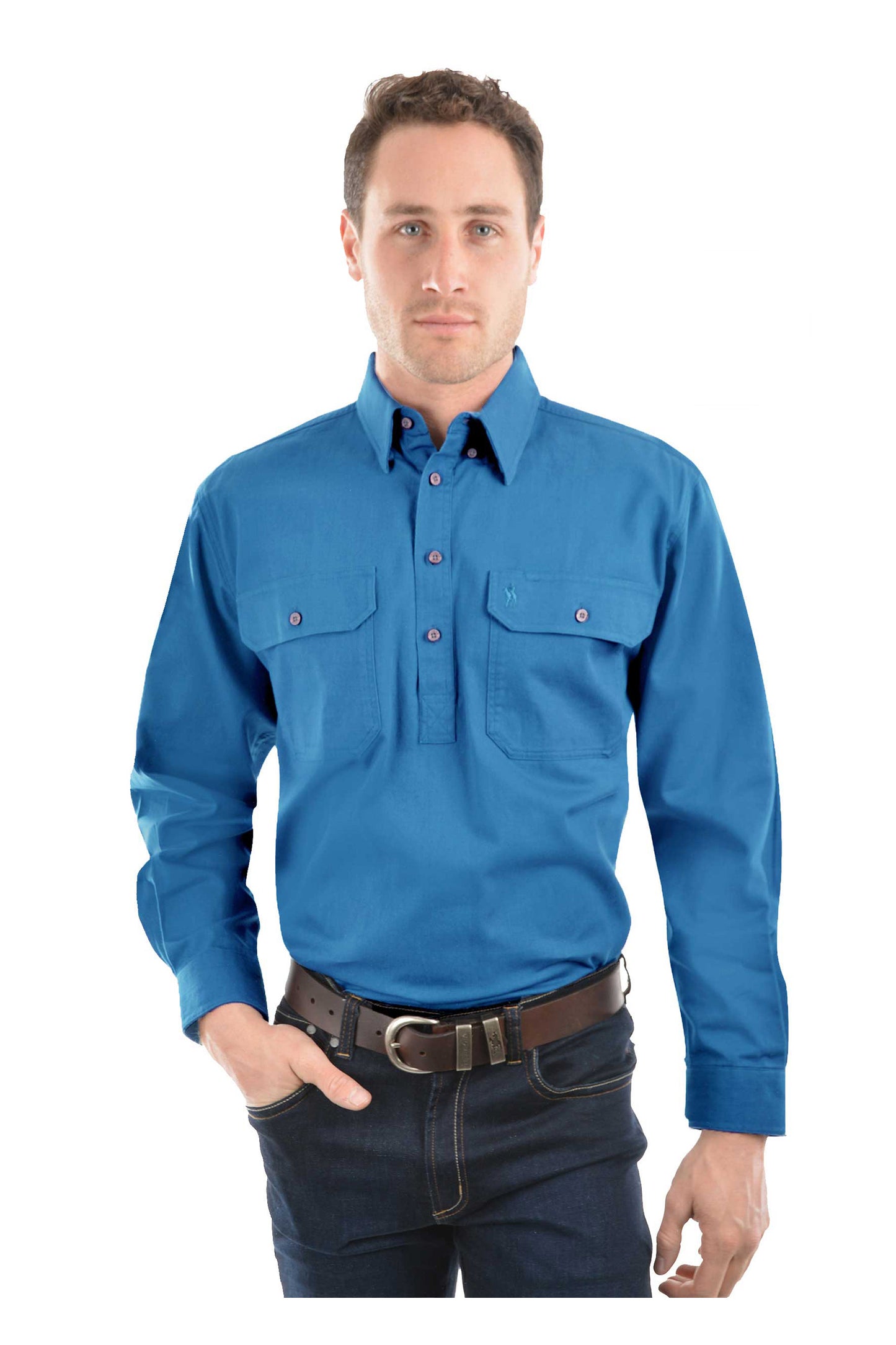 HEAVY DRILL H/PLKT LS SHIRT