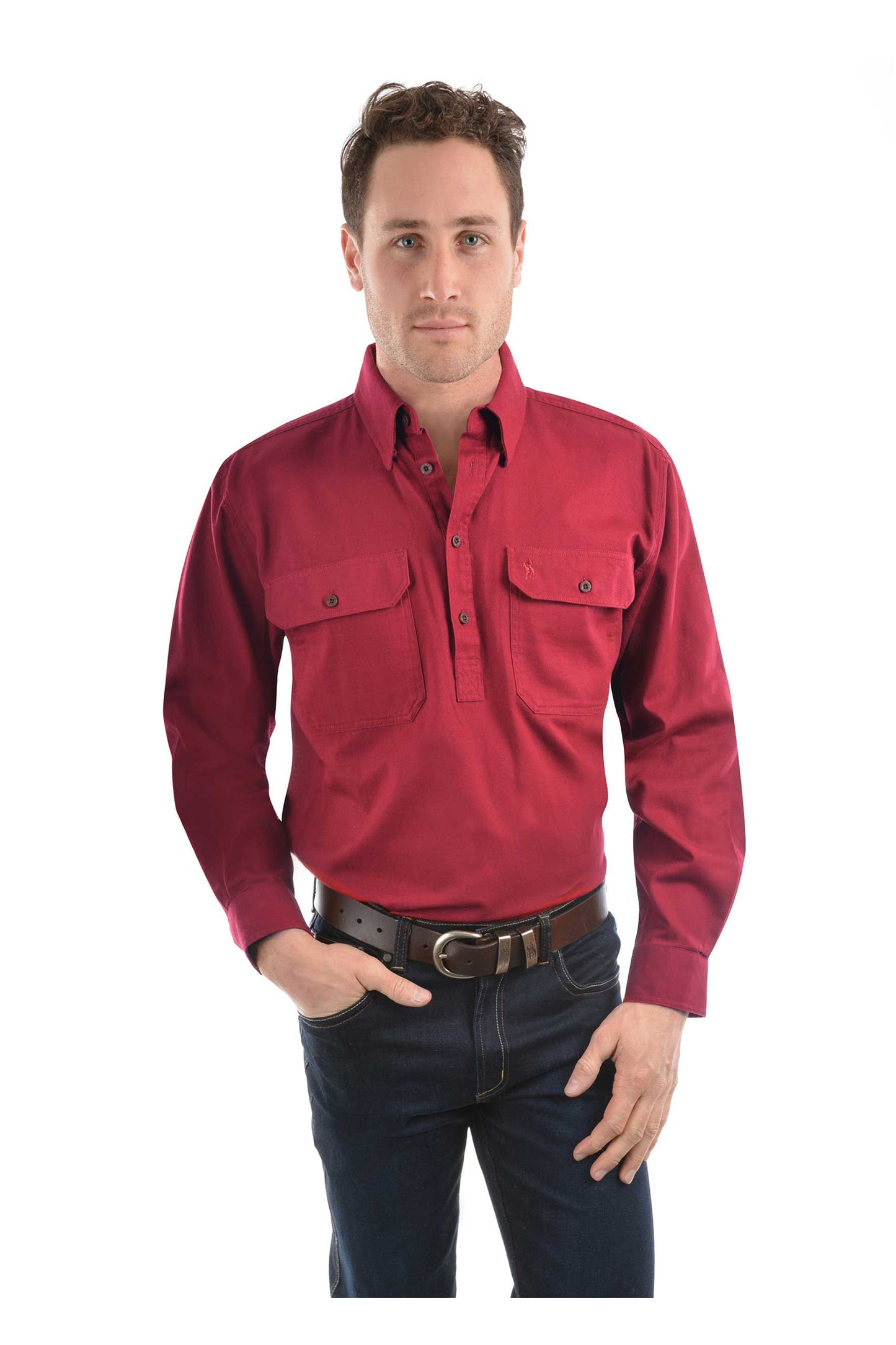 HEAVY DRILL H/PLKT LS SHIRT