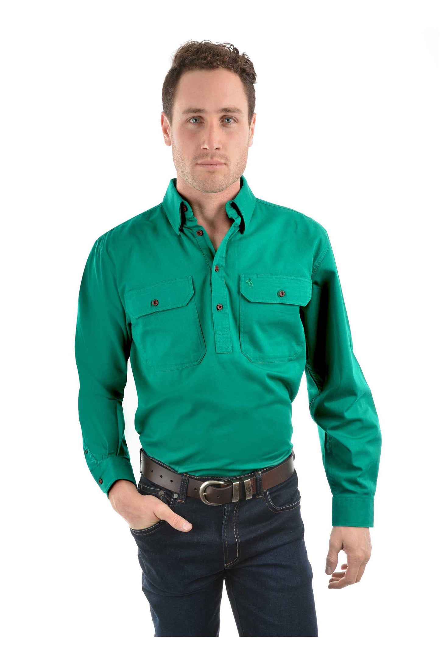 HEAVY DRILL H/PLKT LS SHIRT