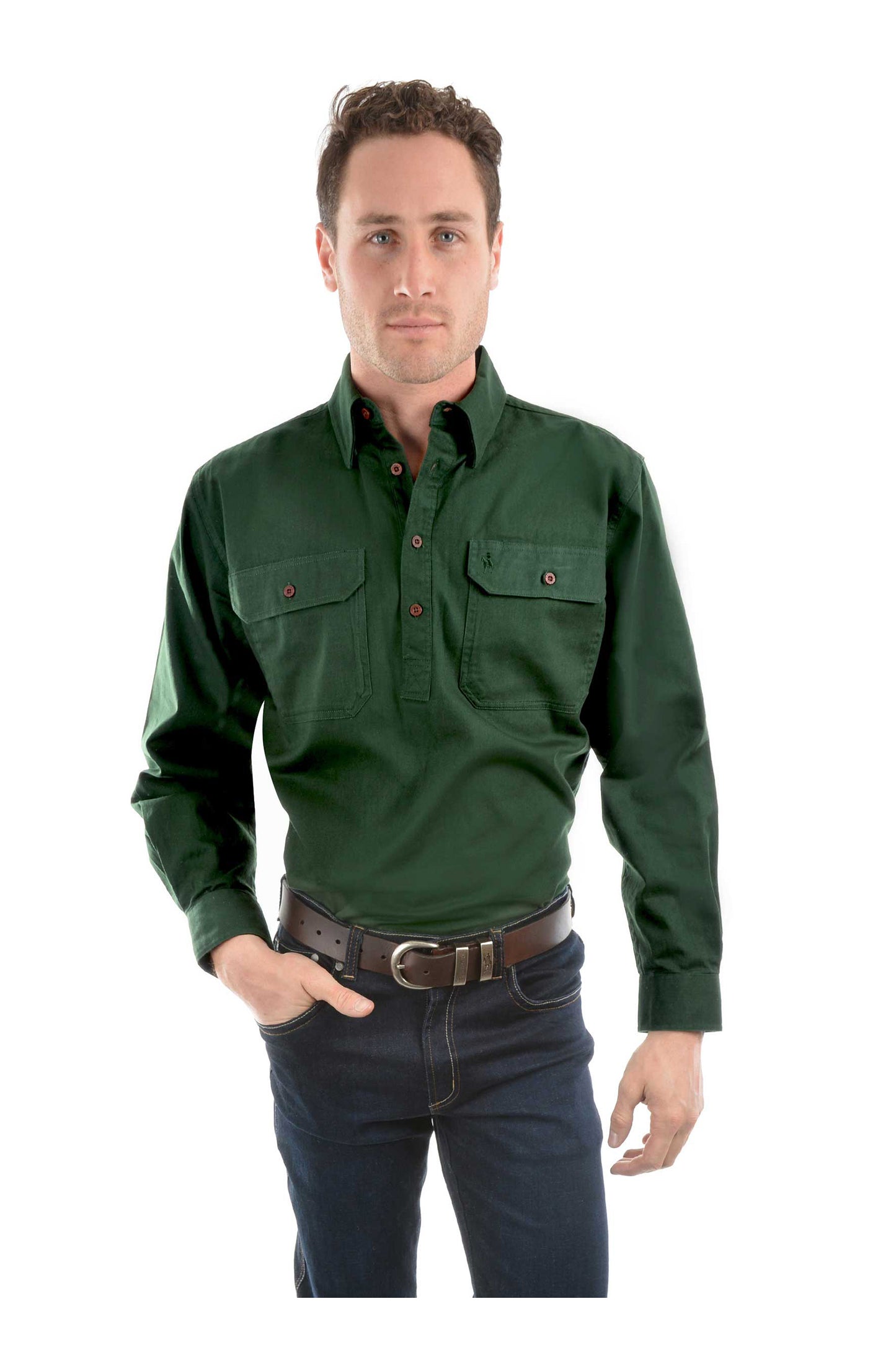 HEAVY DRILL H/PLKT LS SHIRT