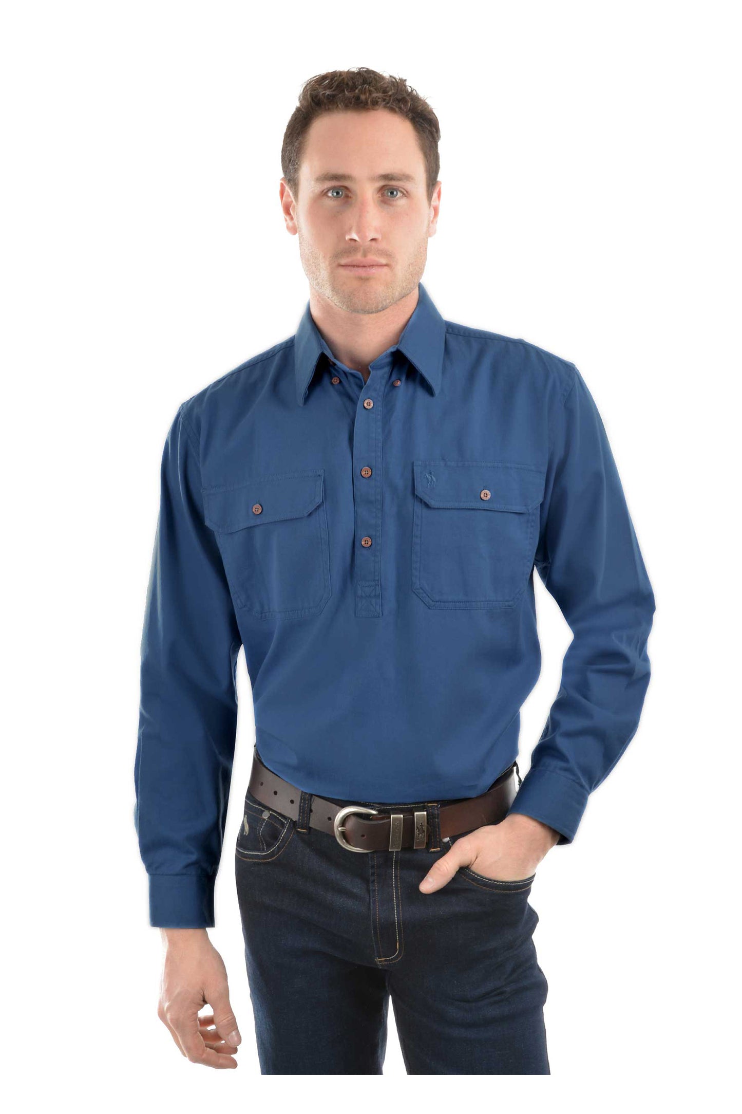 HEAVY DRILL H/PLKT LS SHIRT